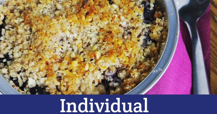 All season fruit crisp topping! A recipe to keep in your freezer for anytime you want a sweet fruity treat!