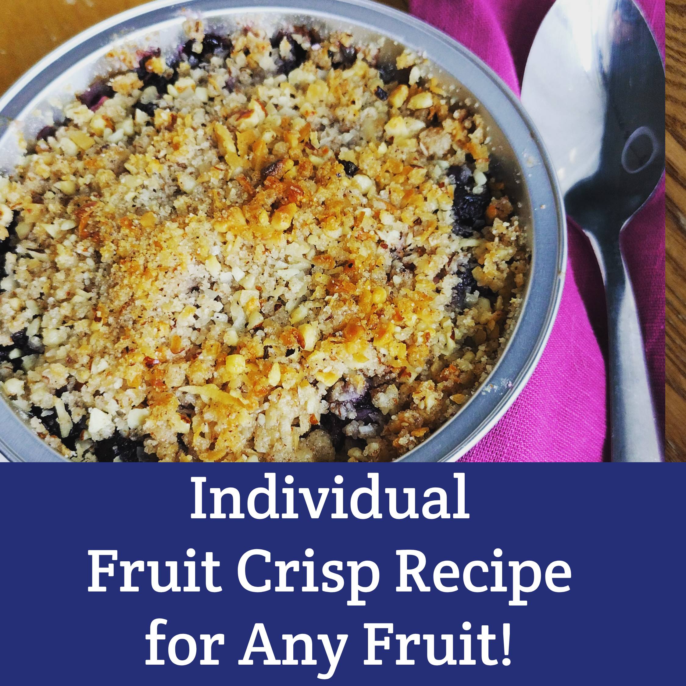 All season fruit crisp topping! A recipe to keep in your freezer for anytime you want a sweet fruity treat!