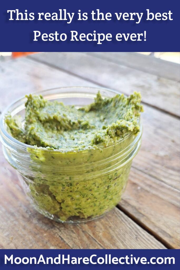 The very best pesto recipe ever! From Moon and Hare Collective