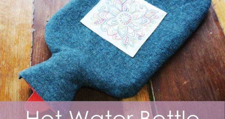 Make a hot water bottle cozy from an upcycled sweater - a tutorial from Moon and Hare Collective