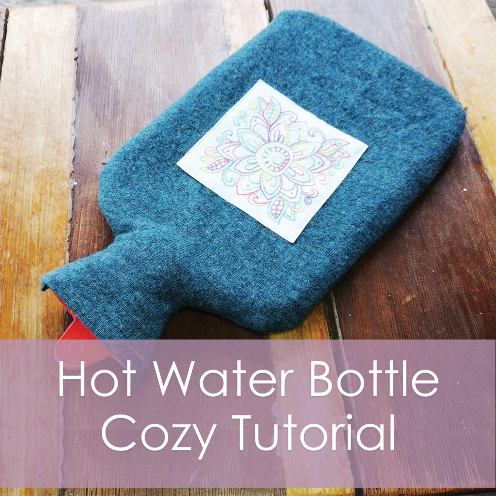Make a hot water bottle cozy from an upcycled sweater - a tutorial from Moon and Hare Collective