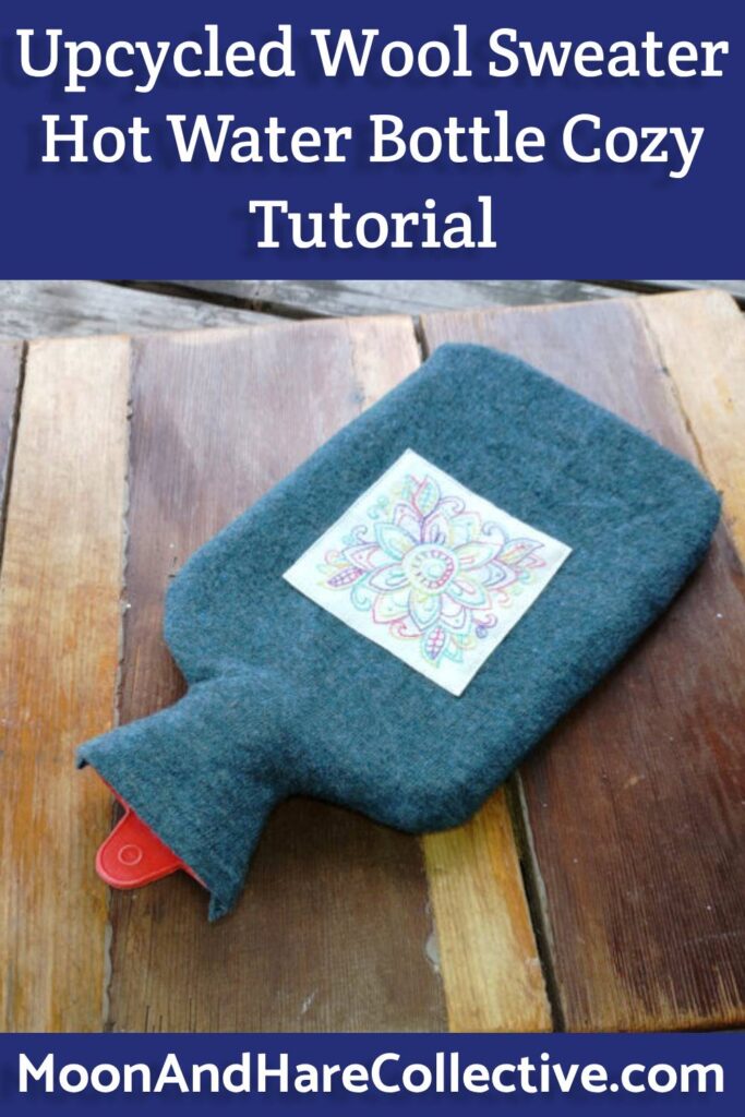 Make a hot water bottle cozy from an upcycled sweater - a tutorial from Moon and Hare Collective