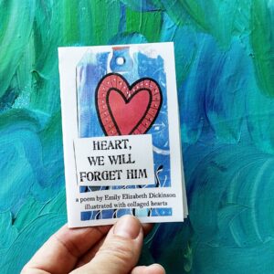 Heart We Will Forget Him, free shipping, mini zine, art zine, artist zine, poetry zine, artist book, self published, poetry art, break up,