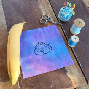 Block Printed Teddy Bear Patch, 6 inch Cotton Linen Sew On Applique, sew on patches, cotton patch, fabric patch, rooster patch