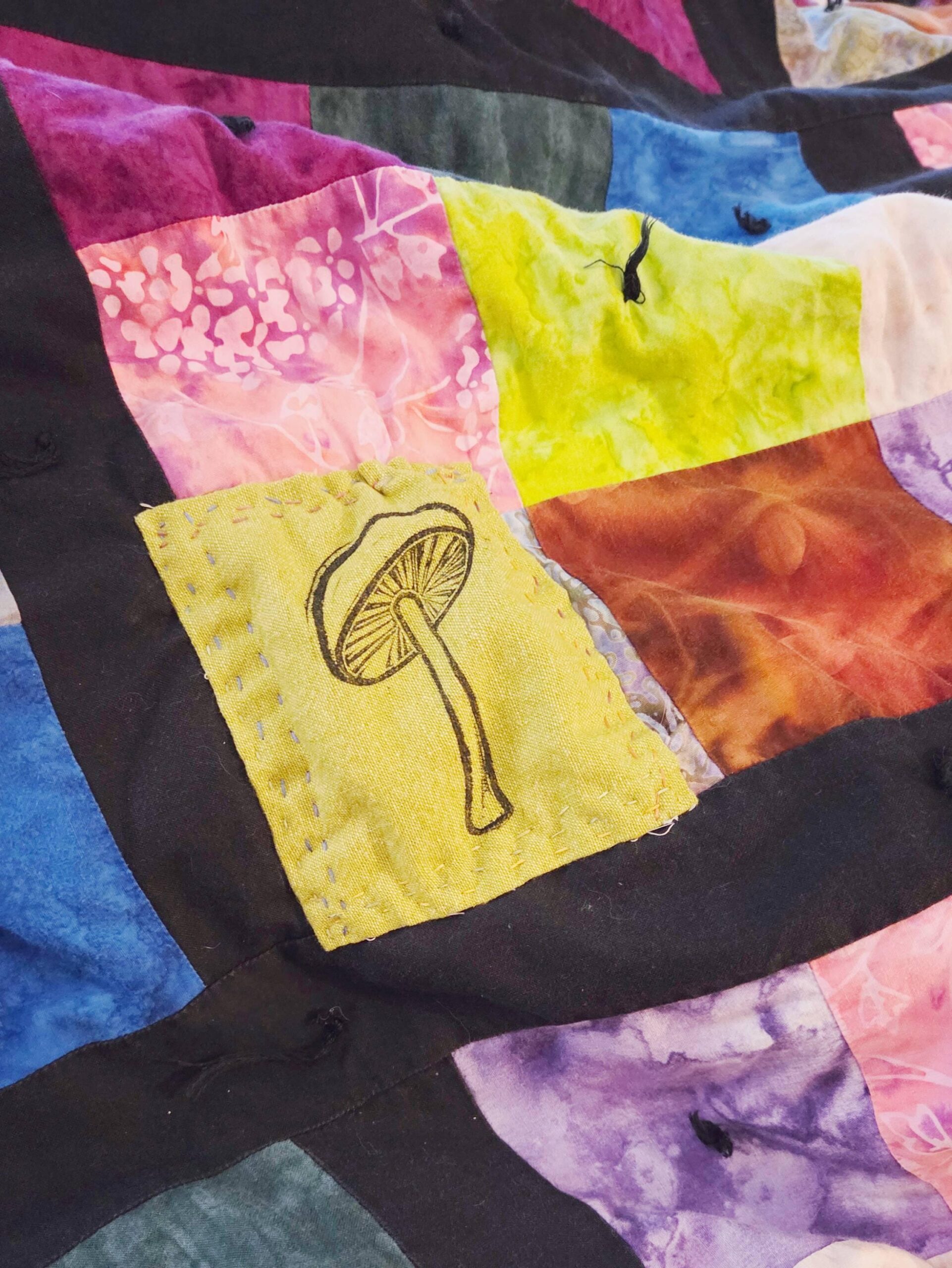 Block Printed Anatomical Heart Patch, 6 inch Cotton Linen Sew On Applique, sew on patches, fabric patch, anatomical patch, valentine patch - Image 4